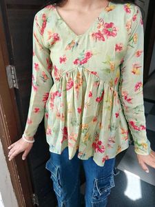 Floral Print Peplum Kurti