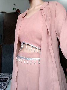 Stylish Crop Top Palazzo Set