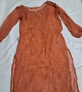 Y2k Vintage Desi Chatpati Embellished Sheer Kurti