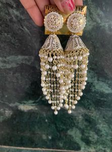 Elegant Jhumka Earrings with Pearls