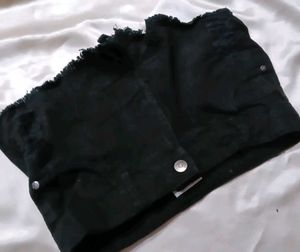 Black Denim Shorts