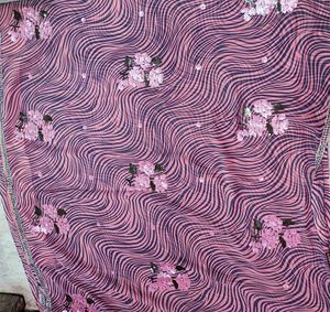 Elegant Pink Floral Print Saree