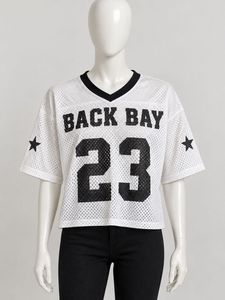 White Mesh Football Jersey Top