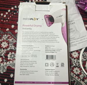 Instapldy Powerful Hair Dryer - Pink &amp; White