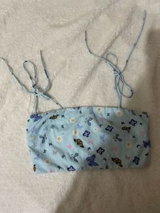 Butterfly Print Crop Top
