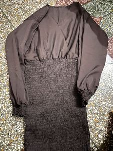 Chic Brown Long Sleeve Dress