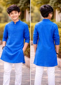 Vibrant Blue Kurta and pajama for Boys