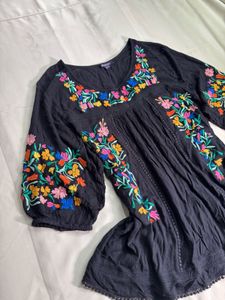 Boho Embroidered floral top
