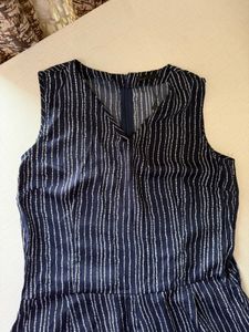 Striped V-Neck Sleeveless Jumpsuit