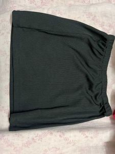 Ribbed Black Mini Skirt