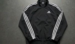 Adidas Track Jacket black  white strip