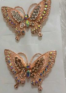 Butterfly rings with Rhinestones