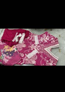 Beautiful Magenta Floral Kurta Set