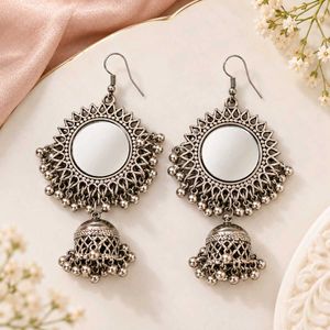 Elegant Mirror Jhumka Earrings