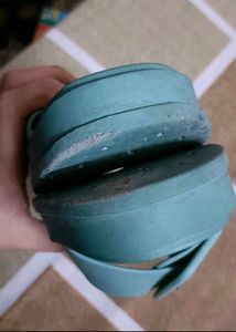 Stylish Teal Buckle Slides in5.5 size 39 no.