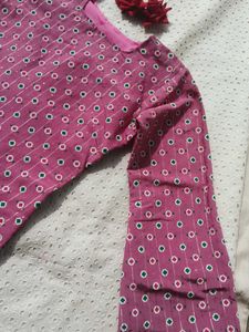 Pink Printed short kurti