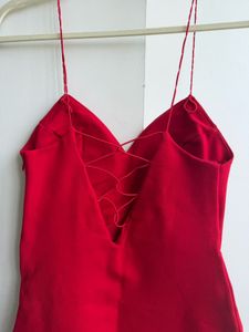 Chic Red Spaghetti Strap Dress