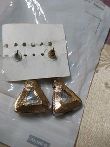Sparkling Blue Triangle Drop Earrings