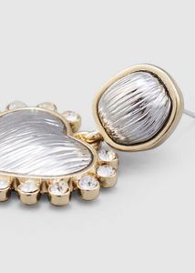 Gold toned and artificial stone drop earring