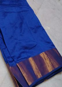 Royal Blue Saree with Bronze Border