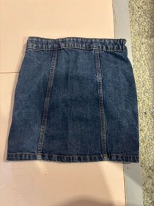 Denim Button-Up Mini Skirt