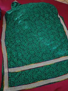 Elegant Green Floral Saree