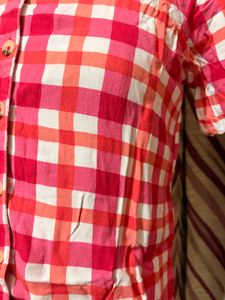 Pink &amp; White Gingham Check Shirt