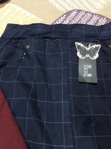 Maroon Kurti with Checked Trousers