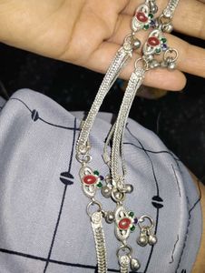 Elegant Silver Anklets with Bells