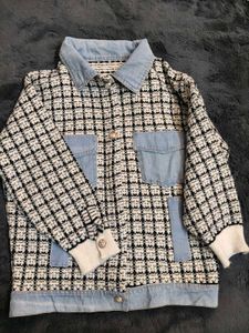 oversize Tweed & Denim Jacket