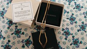 Elegant V-Shape Gold Tone Necklace
