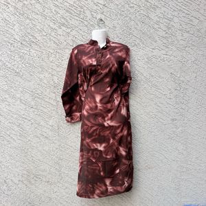 Maroon Tie-Dye Kurta