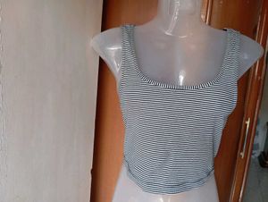 Striped Ribbed Crop Tank Top