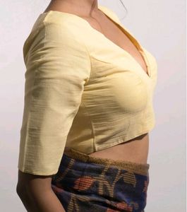 Elegant Yellow V-Neck Blouse
