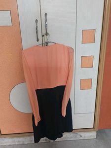 Peach &amp; Black Casual Dress