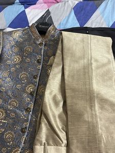 Men's Blue &amp; Gold Brocade Jacket