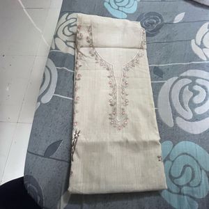 Embroidered dress material with Deer Motif