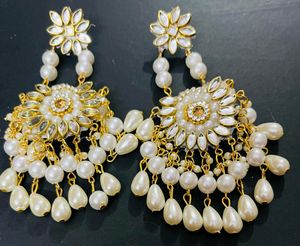 Fancy Party Wear Have Long Size Kundan Earrings