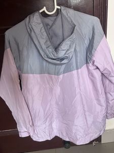 Pastel Lavender &amp; Grey Lightweight Hooded Jacket