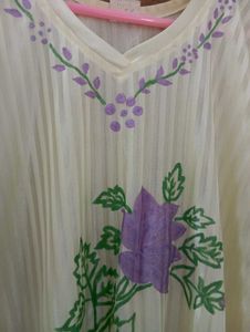 Hand-Painted Floral Kurta