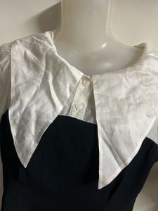 Chic Black &amp; White Collared Dress