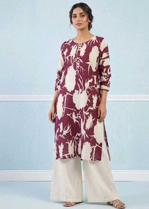 Combo of Green &amp; Magenta Floral Print Kurta