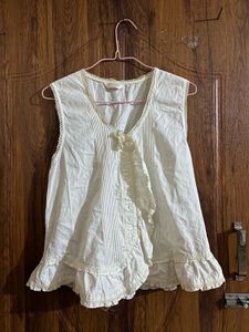 White cottage core shirt
