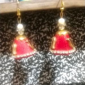 Red Jhumka Earrings