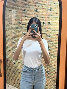 Chic White Half-Shoulder Top
