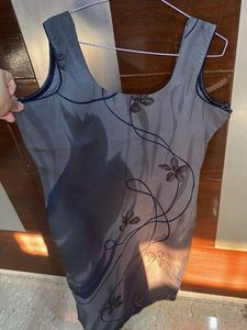 Elegant Grey &amp; Blue Kurta Set