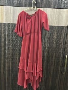 Ruffle Hem Midi Dress