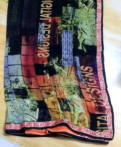 Vibrant digital printed Saree