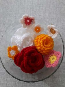 Handmade Crochet Flowers and table mats
