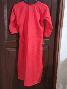 Vibrant Red Embroidered Kurta